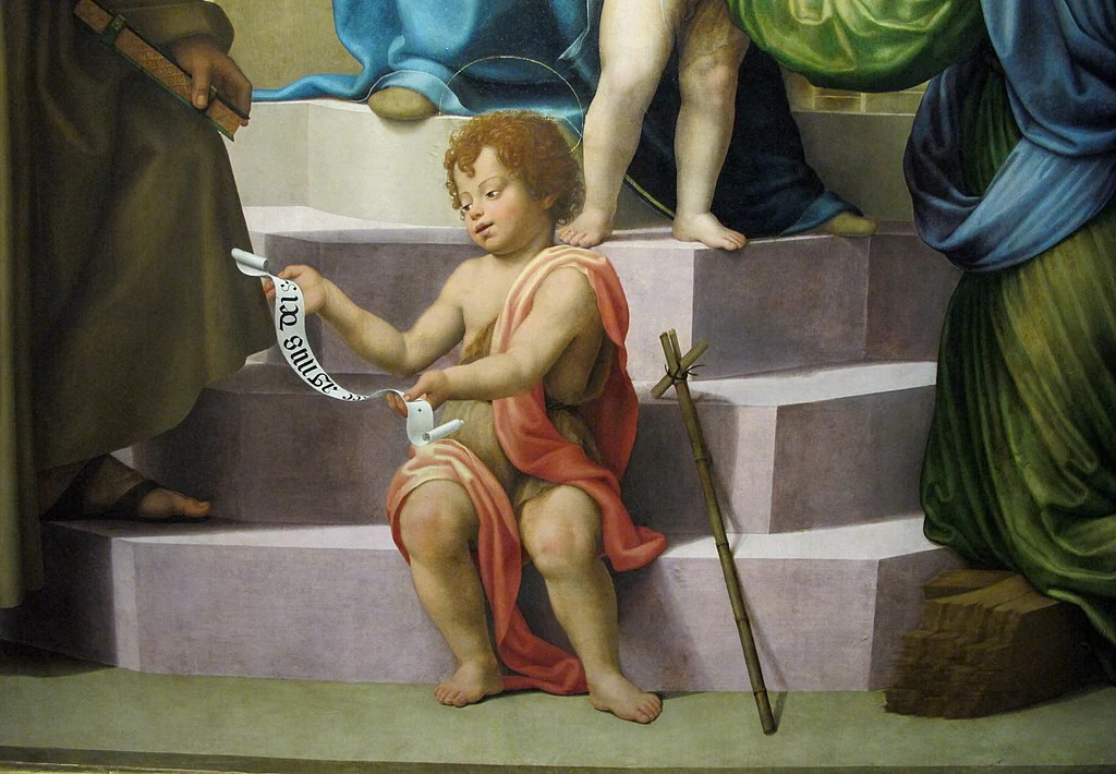 Il matrimonio mistico di Santa Caterina - Pinacoteca Nazionale, Bologna, dettaglio